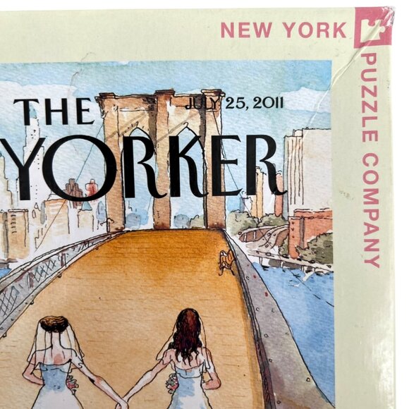 The New Yorker Wedding Season Puzzle 500 Pieces Bary Blitt Two Brides on Bridge - Picture 2 of 16